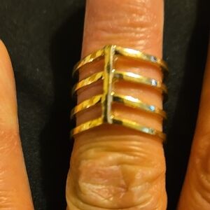 Elegant Gold Tone Spiral Ring